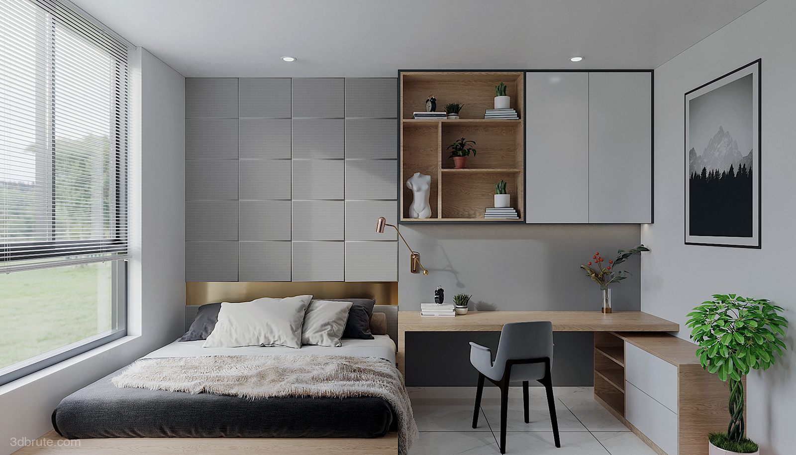 Modern minimalist aesthetics-home is so simple and comfortable idea 3dbrute