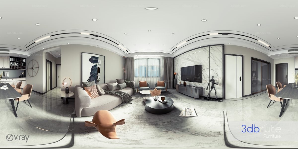 Living room Vray 5 3d model Download Free 3dbrute